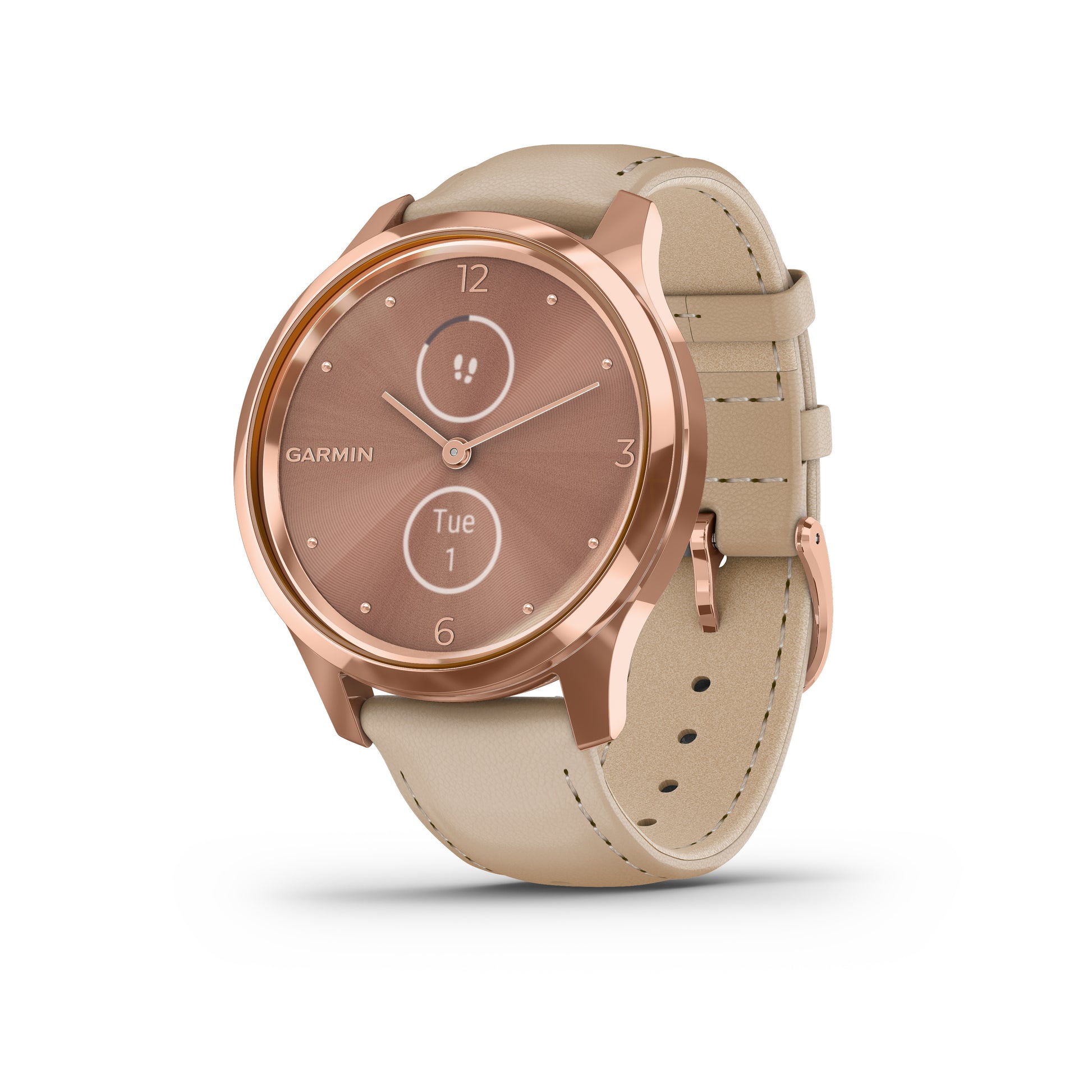 Garmin Smartwatch Dames Horloge Garmin Vivomove Luxe 18k Rosé