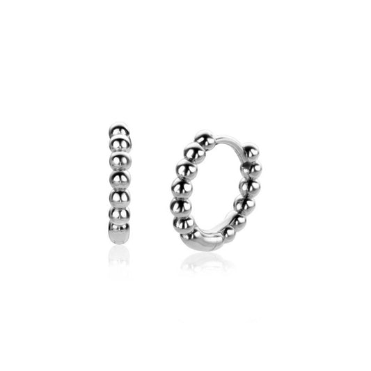 ZINZI zilveren oorringen bolletjes motief 13,5x2,5 mm ZIO923