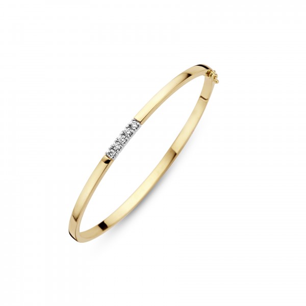 als resultaat Rose kleur Grote waanidee Briljant - Gouden Memoire Slavenarmband 5x0,05crt Diamant | Armband |  Sieraden | Juwelier Kremer